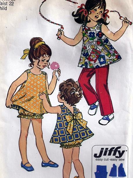 Sweet Vintage Childrens Pattern Bloomers ,Pants and Reversible Top Simplicity 9339 Sewing Pattern  UNCUT FACTORY FOLDED