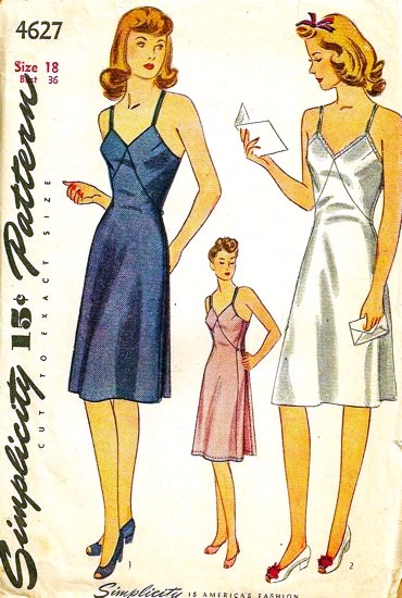 1940s LOVELY Wrap Around Maternity Slip Pattern SIMPLICITY 4627 Bust 36 Vintage Sewing Pattern FF