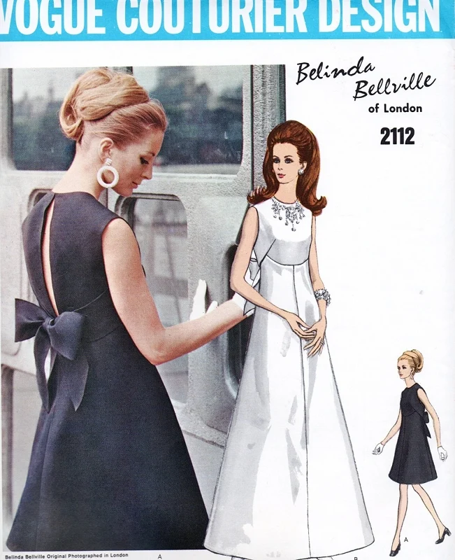 1960s BEAUTIFUL Belinda Bellville Evening Dress Gown Pattern VOGUE Couturier Design 2112 Gorgeous Design Bust 38 Vintage Sewing Pattern