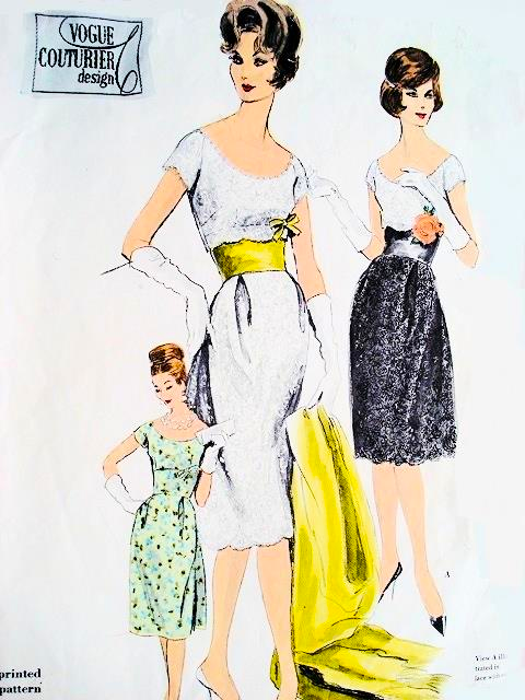 1960s BEAUTIFUL Evening Cocktail Dress, Strapless Slip and Stole Pattern VOGUE Couturier 1002  Flattering Design, Bust 32 Vintage Sewing Pattern