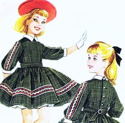 1950s SWEET Helen Lee Girls Dress With Attached Petticoat Pattern McCALLS 5087 Size 6 Vintage Sewing Pattern