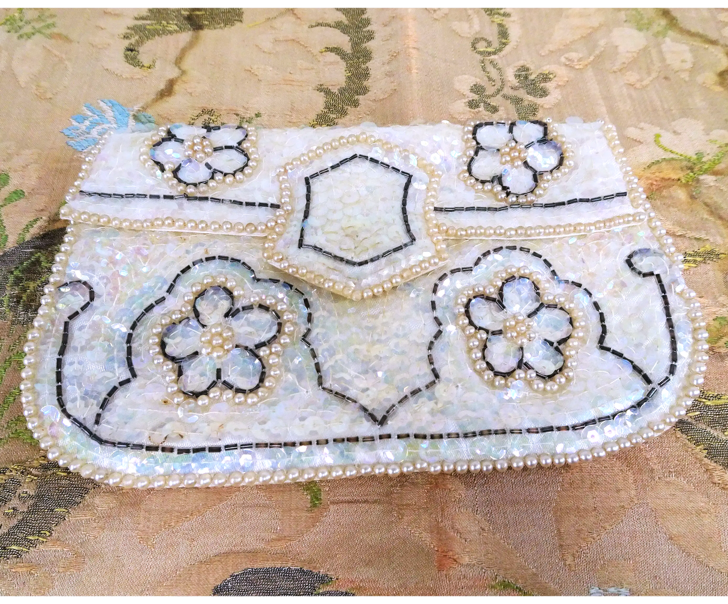 GORGEOUS Vintage Beaded Purse, Sequinned Evening Bag, Clutch Purse, Wedding Bag, Wedding Purse, Beautiful Vintage Purses