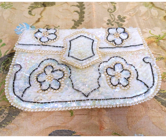 GORGEOUS Vintage Beaded Purse, Sequinned Evening Bag, Clutch Purse, Wedding Bag, Wedding Purse, Beautiful Vintage Purses