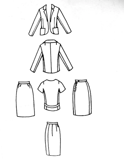 1960s RONALD PATERSON Suit and Blouse Pattern VOGUE Couturier Design 1410 Cutaway Jacket Slim Skirt Unique OverBlouse Bust 32 Vintage Sewing Pattern FACTORY FOLDED