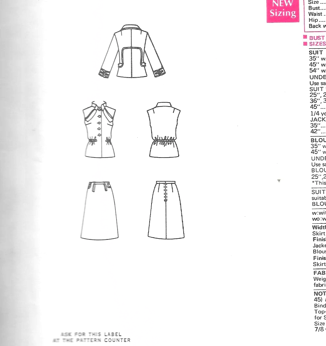 1960s CLASSY Balmain Suit and Blouse Pattern VOGUE Paris Original 2251 Bust 34 Vintage Sewing Pattern FF