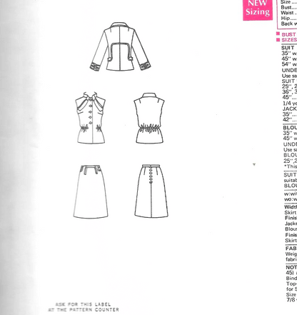1960s CLASSY Balmain Suit and Blouse Pattern VOGUE Paris Original 2251 Bust 34 Vintage Sewing Pattern FF