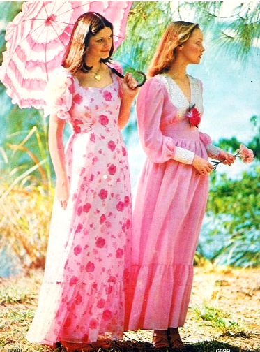 ROMANTIC 1970s Day or Evening Party Dress Pattern SIMPLICITY 6899 Mini or Maxi Gown Bust 34 Vintage Sewing Pattern FF