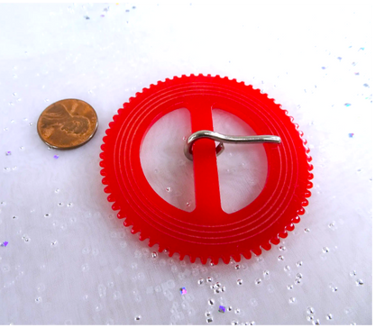 1930s ART DECO Original CATALIN or Bakelite Buckle,Cherry Red,Carved Buckle,Large Thick Dress Buckle,Collectible Vintage Bakelite