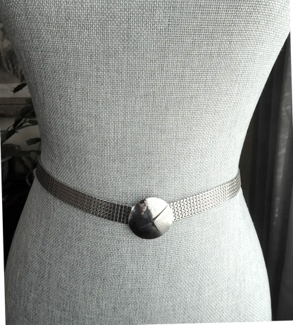 STUNNING Art Deco Chrome Belt and Buckle, Classic Deco ,Wonderful Condition, Collectible Art Deco Accessories