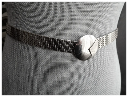STUNNING Art Deco Chrome Belt and Buckle, Classic Deco ,Wonderful Condition, Collectible Art Deco Accessories