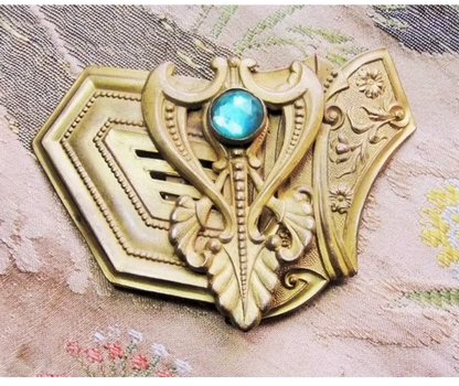 Antique VICTORIAN Buckle,Art Nouveau Dress Buckle,Gothic Style Double Belt Buckle, JEWELED buckle,Collectible Dress Buckles