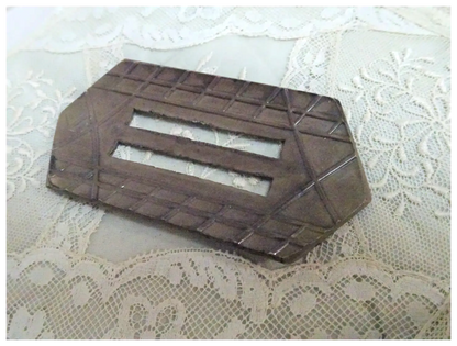 HUGE Art Deco Statement Belt Buckle,Lovely Taupe and Black Combination,Mottled and Cut Design, Collectible 1920s Buckles,Vintage Belt Buckles