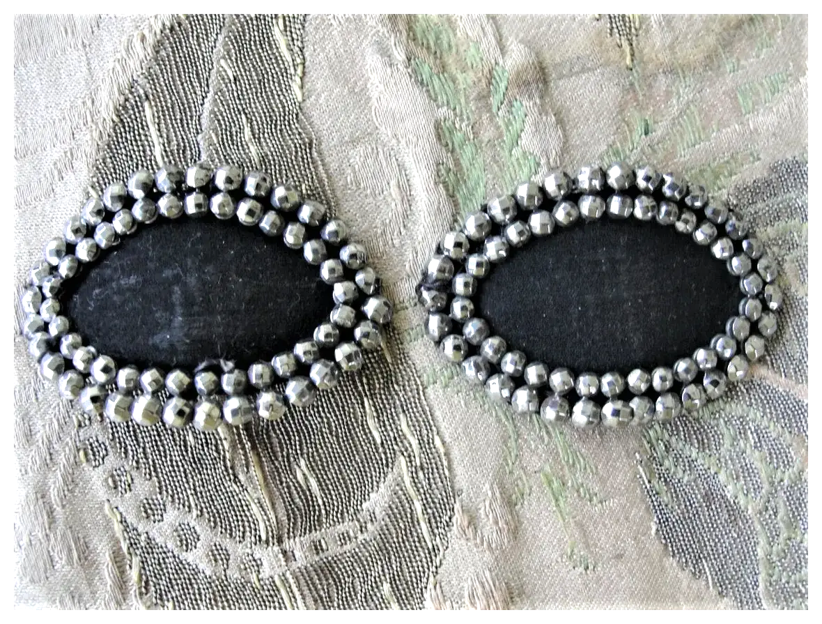 ANTIQUE Shoe Buckles,French Cut Steel Shoe Buckles Victorian Shoe Clips,Edwardian Shoe Buckles,Sparkling Cut Steel, Collectible Shoe Buckles