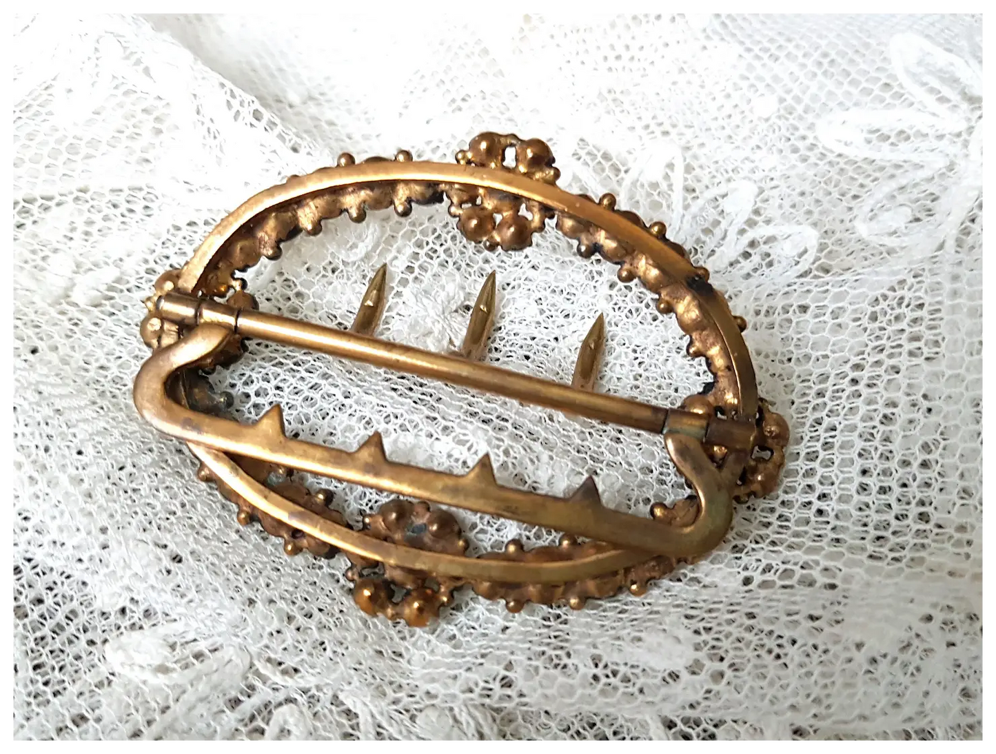 ANTIQUE Georgian Exquisite Sparkling Paste and Turquoise Glass Dress Buckle, Floral Design, Beautiful Condition, Collectible Buckles Jewelry