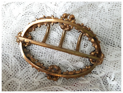 ANTIQUE Georgian Exquisite Sparkling Paste and Turquoise Glass Dress Buckle, Floral Design, Beautiful Condition, Collectible Buckles Jewelry
