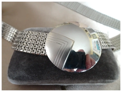 STUNNING Art Deco Chrome Belt and Buckle, Classic Deco ,Wonderful Condition, Collectible Art Deco Accessories