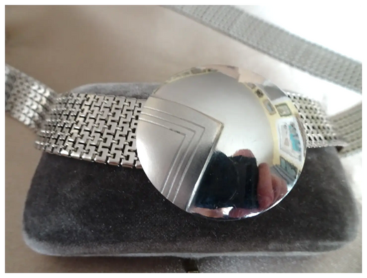 STUNNING Art Deco Chrome Belt and Buckle, Classic Deco ,Wonderful Condition, Collectible Art Deco Accessories