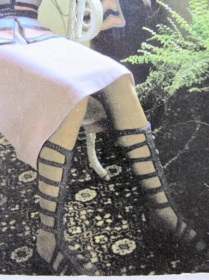 INSTANT PDF Vintage Pattern, Mod 60s Roman Gladiator Sandals ,Crochet Knit Pattern, High Shoes Easy To Make