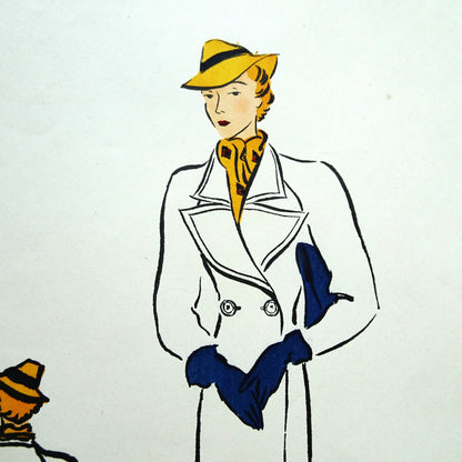RARE 1930s ART DECO SCHIAPARELLI Style French Coat Pattern Les Patrons De Luxe DU JARDIN DES MODES Beautiful Coat Design Vintage Sewing Pattern