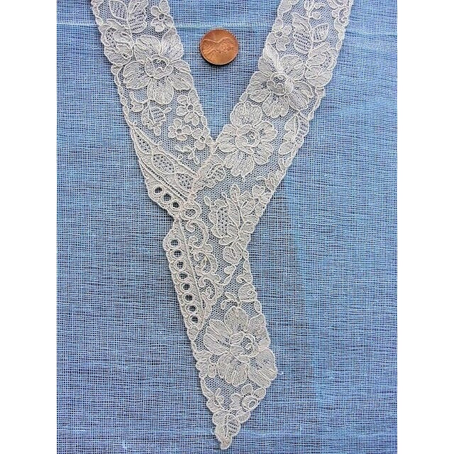 1920s Antique Art DECO French Embroidered Lace Collar Applique For Flapper Dress ,Vintage Clothing
