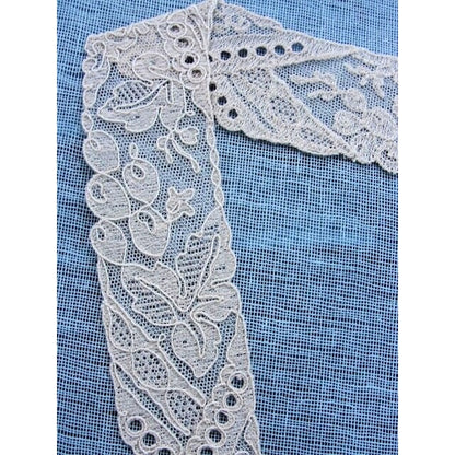 1920s Antique Art DECO French Embroidered Lace Collar Applique For Flapper Dress ,Vintage Clothing