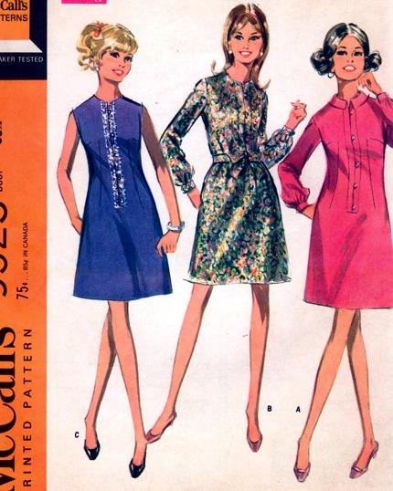1960s Mod Dress Pattern Three Cute Style Versions McCalls 9523 Vintage Sewing Pattern UNCUT FACTORY FOLDED