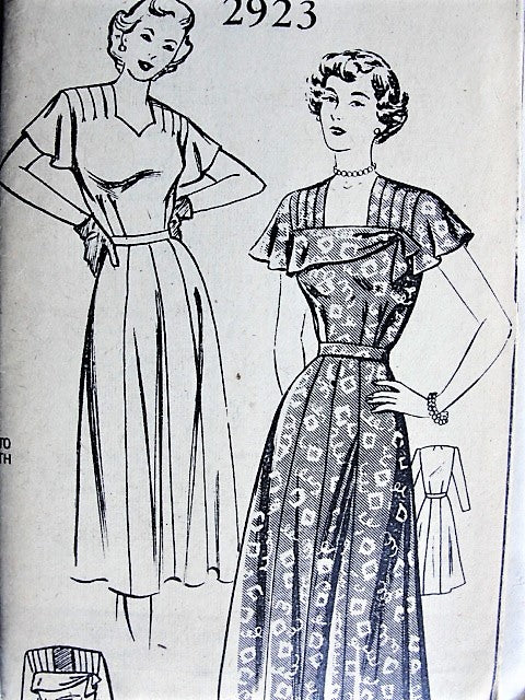 1940s PARTY Dress Mail Order Pattern 2923 Bust 30 Vintage Sewing Pattern