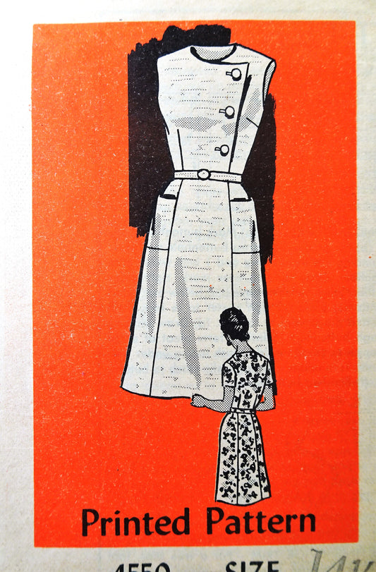 Mid 1960s STYLISH Dress Pattern ANNE ADAMS 4550 Bust 35 Vintage Sewing Pattern FF