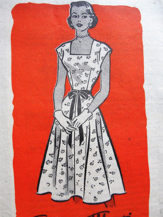 1950s Vintage LOVELY Dress with Square Neckline Marian Martin 9311 Sewing Pattern Bust 30
