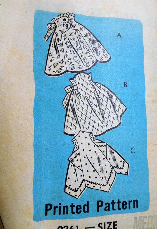 1950s CUTE Apron Pattern Mail Order 9361 Three Sweet Styles of Aprons Medium Size Vintage Sewing Pattern