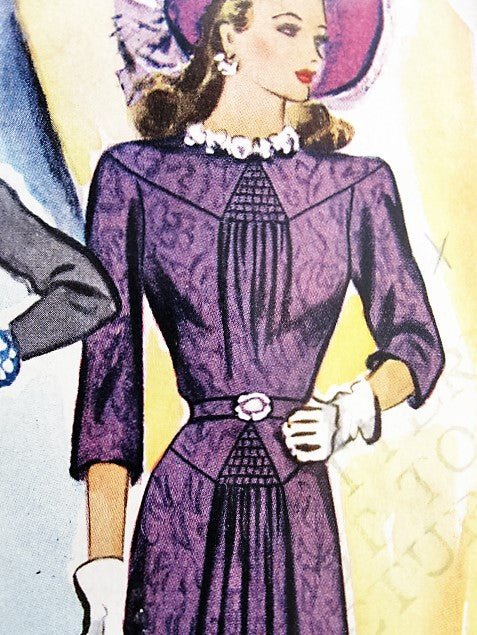 1940s LOVELY Shirred Dress Pattern McCALL 4391 Forties WW II Era Day or After 5 Dress Bust 32 Vintage Sewing Pattern
