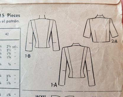 1940s FABULOUS Jacket and Bolero Pattern McCALL 5199 Four Beautiful Style Versions Bust 32 Vintage Sewing Pattern