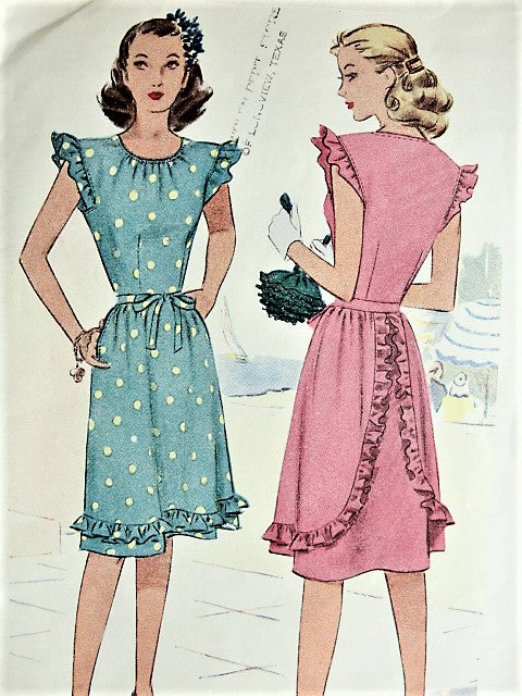 1940s CUTE Summer Dress Pattern McCALL 6397 Sweet Forties Style Bust 33 Vintage Sewing Pattern