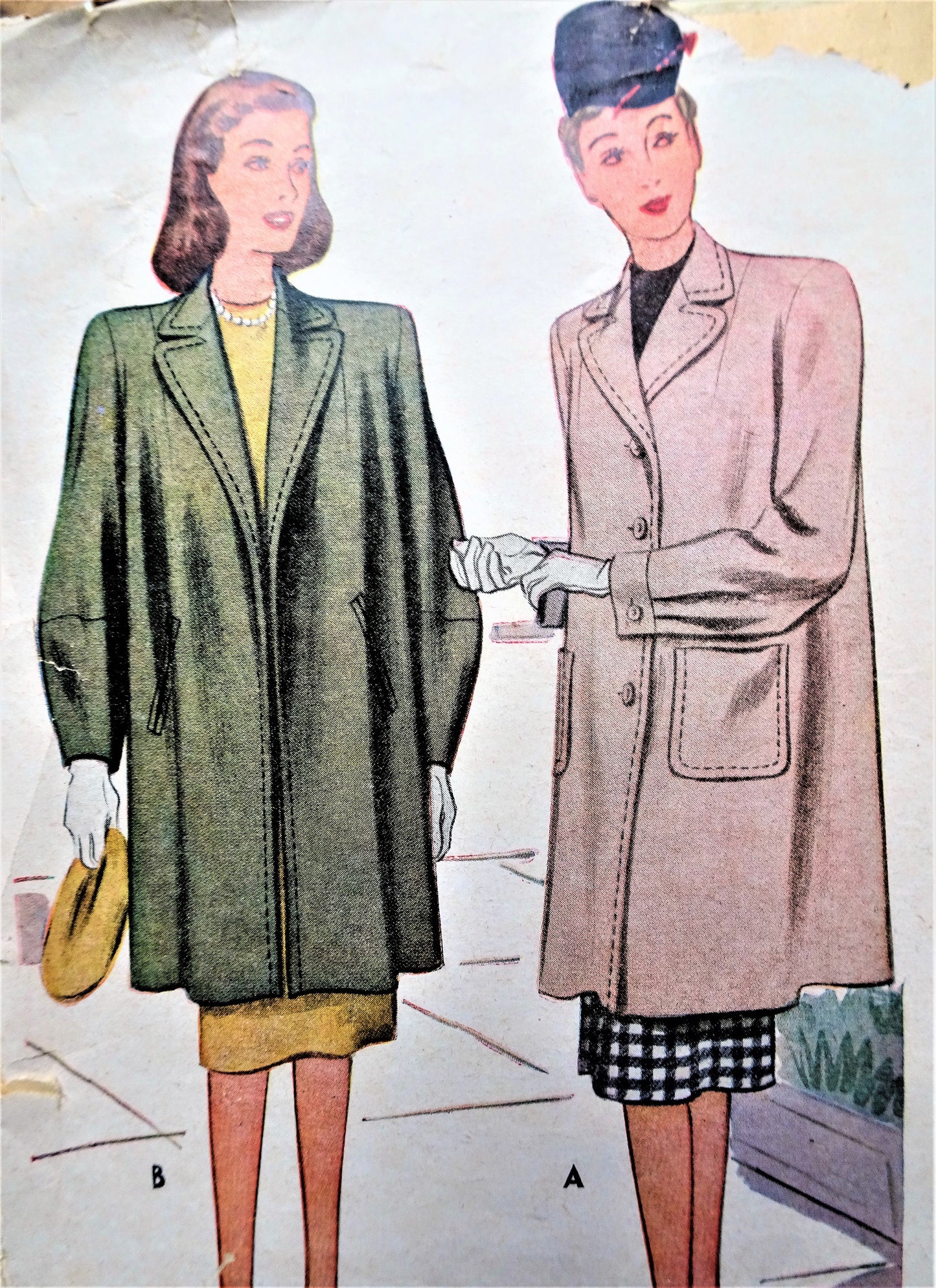 1940s FABULOUS Coat Pattern McCALL 6450 Two Wonderful Styles Bust 32 Vintage Sewing Pattern