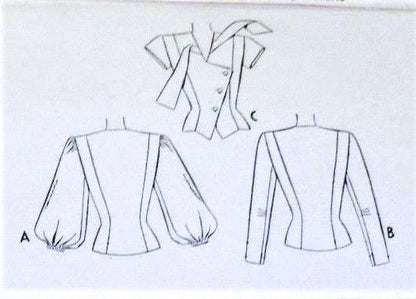 1940s STUNNING Over Blouse Pattern McCALL 6636 Two Beautiful Versions, Day or Evening, Bust 34 Vintage Sewing Pattern