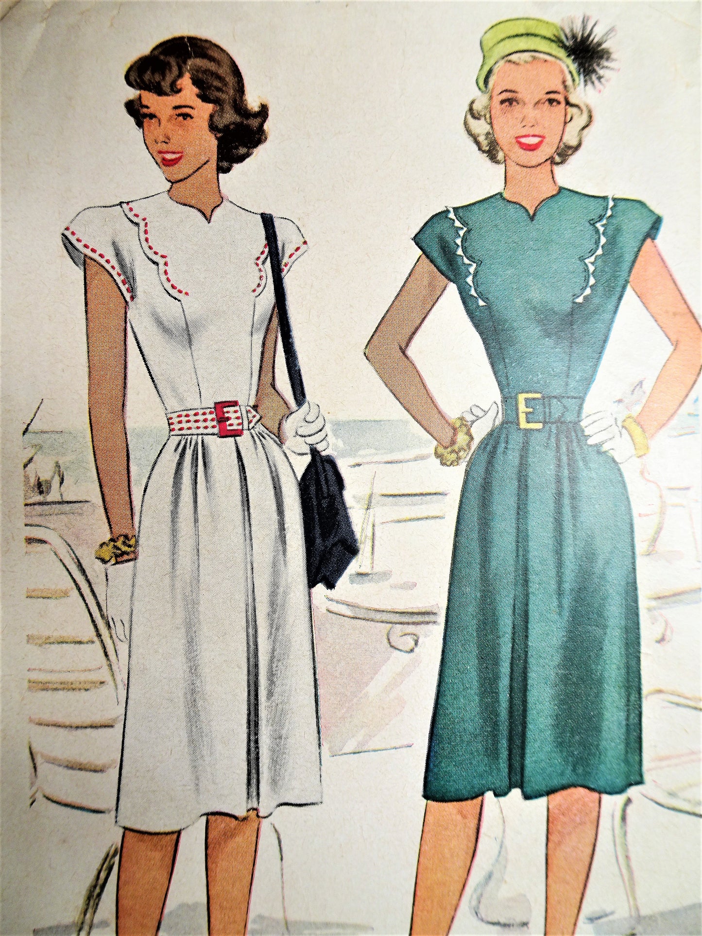 1940s MCCALL 6759 Dress Pattern Bust 33 Vintage Sewing Pattern