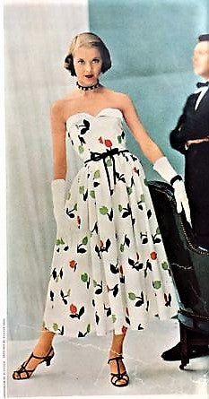 1950s BEAUTIFUL Strapless Evening Gown Pattern McCALL 8235 Strapless Full Skirt Evening Party Dress In 2 Lengths Bust 33 Vintage Sewing Pattern