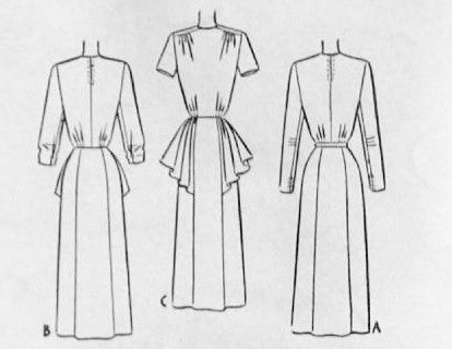 1950 Beautiful Day or Cocktail Dress Pattern McCALL 8240 Two Styles Bust 32 Vintage Sewing Pattern
