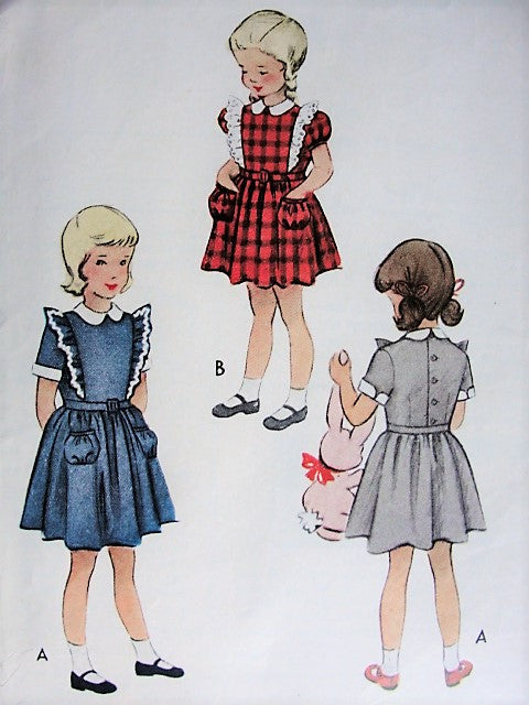 1950s ADORABLE Little Girls Pinafore Dress McCALL 8333 Chest 23 Vintage Sewing Pattern