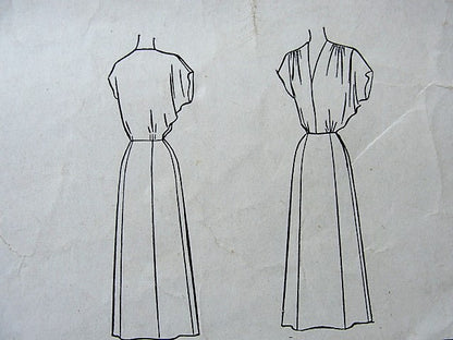 1950s BEAUTIFUL Day or Cocktail Party Dress Pattern McCALL 8416 Lovely Draped Sleeves Figure Flattering Style Bust 32 Vintage Sewing Pattern