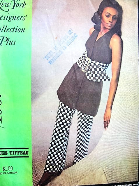 60s MOD Jacques Tiffeau Front Wrap Dress ,Tunic Top, Wide Leg Pants Vintage Pattern McCALLS New York Designer 1067 Day or Evening, Bust 36 Vintage Sewing Pattern