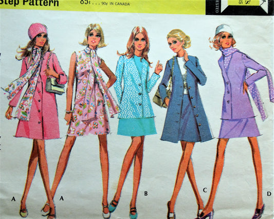 1970s FABULOUS Ensemble Pattern McCALLS 2276 Coat or Jacket, Dress or Blouse,Skirt, Bust 38 Vintage Sewing Pattern