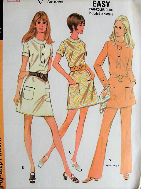 1970s FAB Dress, Tunic Mini Dress and Pants Pattern McCALLS 2278 Bust 34 Vintage Sewing Pattern FACTORY FOLDED