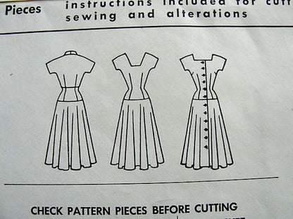 1950s ALLURING Drop-Waist Dress and Jacket McCall's 3175 Vintage Sewing Pattern Bust 38