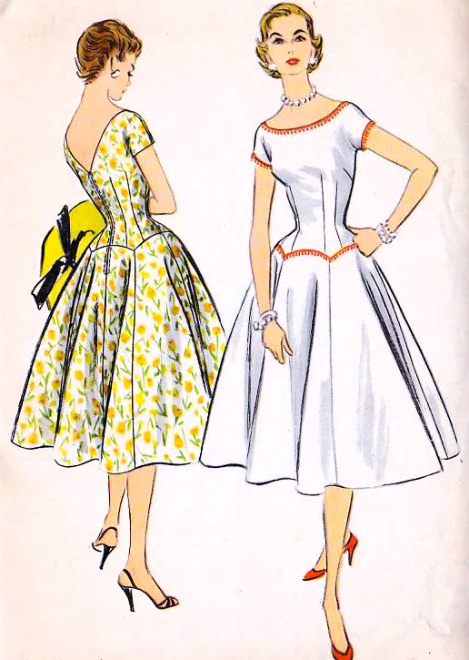 1950s LOVELY Dress Pattern McCALLS 3267 Beautiful Design Day or Cocktail Evening Party Dress Bust 32 Vintage Sewing Pattern