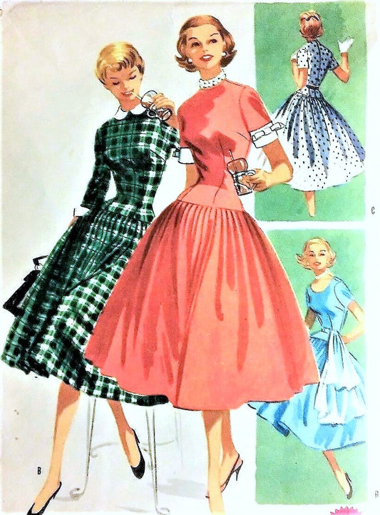 LOVELY 1950s Dress Pattern McCALLS 3394 Pretty Accessory Dress, 4 Versions, Bust 33 Vintage Sewing Pattern