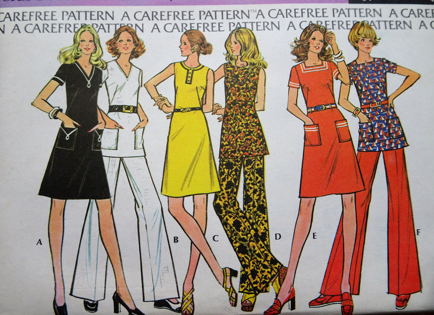 1970s Basic Dress or Tunic and Pants Pattern McCALLs 3576 Great Easy Retro Wardrobe, Bust 36 Vintage Sewing Pattern FF