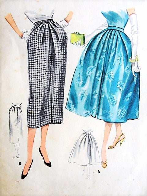 1950s BEAUTIFUL Day or Evening Skirt Pattern McCALLS 4135 Two Lovely Skirts Slim or Full, Figure Flattery Styles Waist 26 Vintage Sewing Pattern