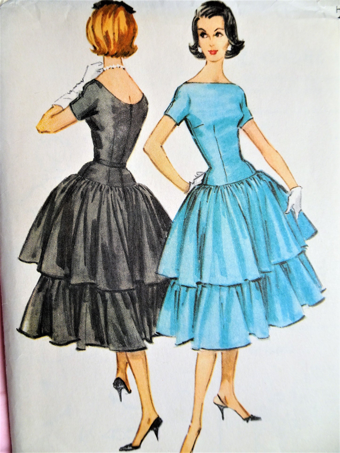 1950s MCCALLS 4558 Dress Pattern Lovely Party Dress Bust 32 Vintage Sewing Pattern