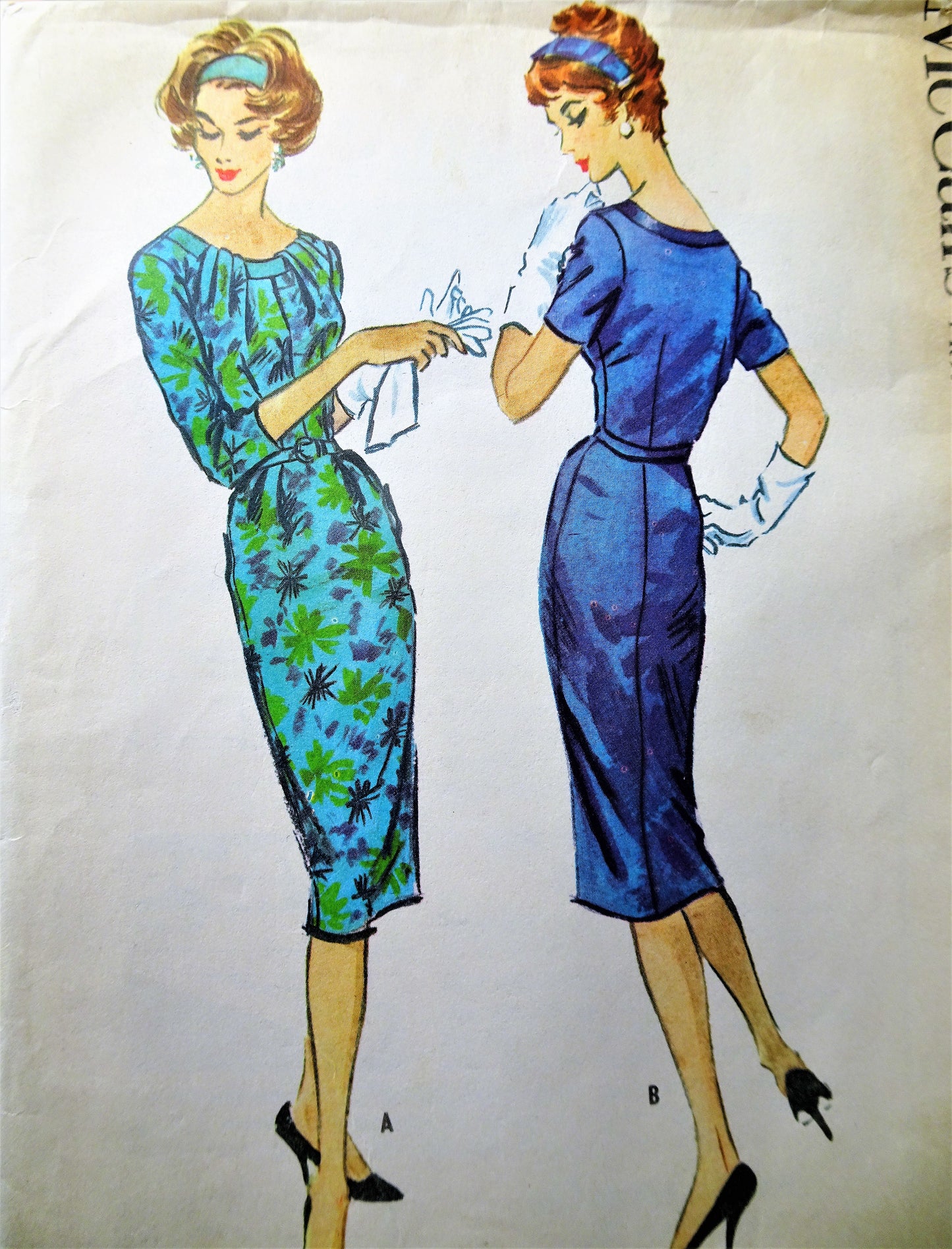 Late 1950s STYLISH Slim Dress Pattern McCALLS 4713 Day or Cocktail Party Dress, Bust 37 Vintage Sewing Pattern FF